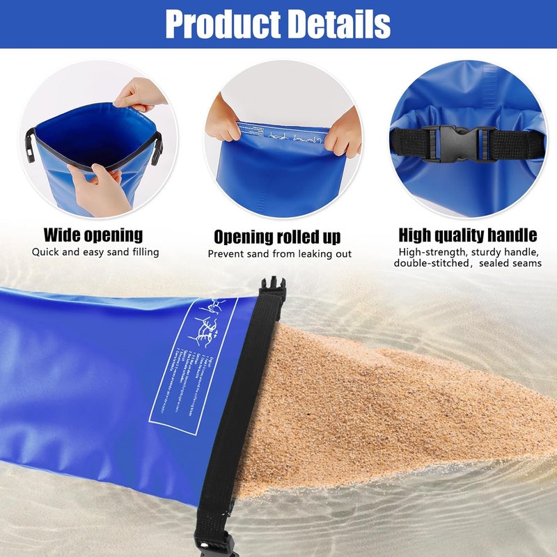 whumsdog Universal Pool Step Weights, Waterproof Swimming Pool Ladder Weights 10l No Breaken Above Ground Pool Ladder Sand Bags, Foldable Pool Stair Weights for Pool Steps, Easy&Quick Fill Sand(Blue-4PCS) - Image 3